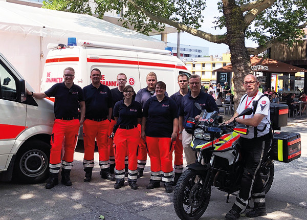 ohanniter aus Lippe-Höxter beim Sanitätsdienst auf dem Deutschen Evangelischen Kirchentag in Dortmund. Johanniter im Großeinsatz