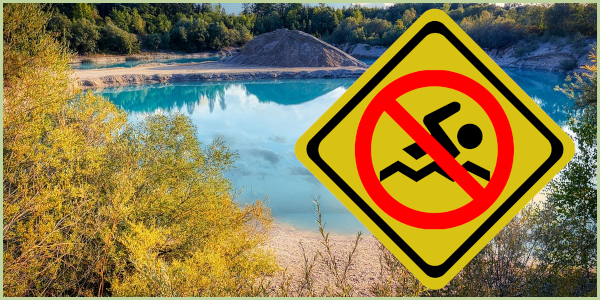 Warnung vor Baden in Baggerseen